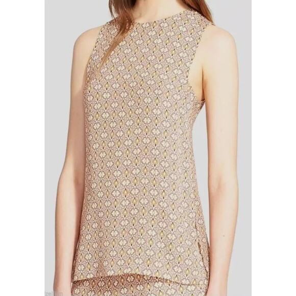 Theory Foulard Print 100% Silk Georgette Sharlia Top Size Medium - Picture 1 of 6